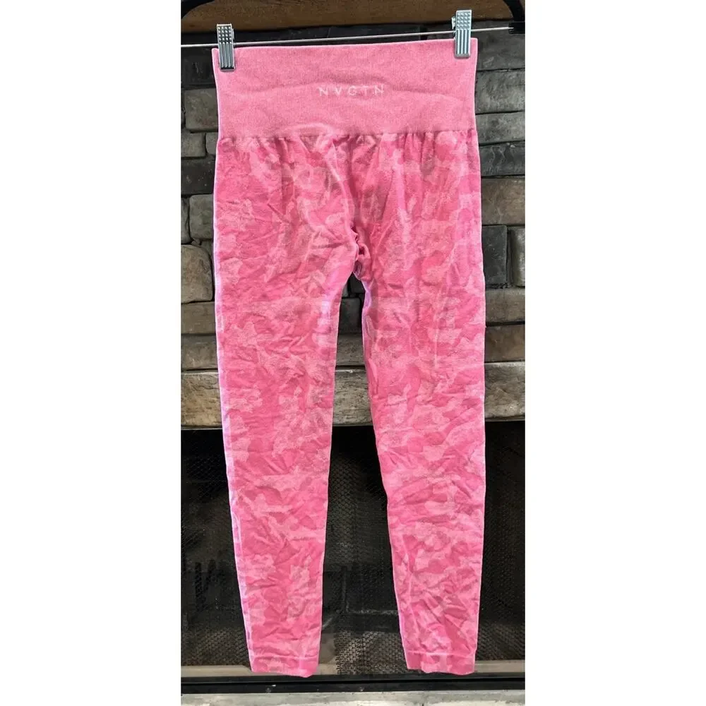 Women’s NVGTN High Waisted Pink Camo Leggings Size S *A4